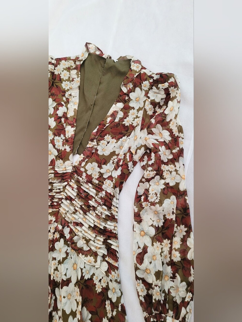 NWOT! ASTR Fall Formal Floral Anthro Women's Open-Back Chiffon Maxi Dress Small - Picture 8 of 17